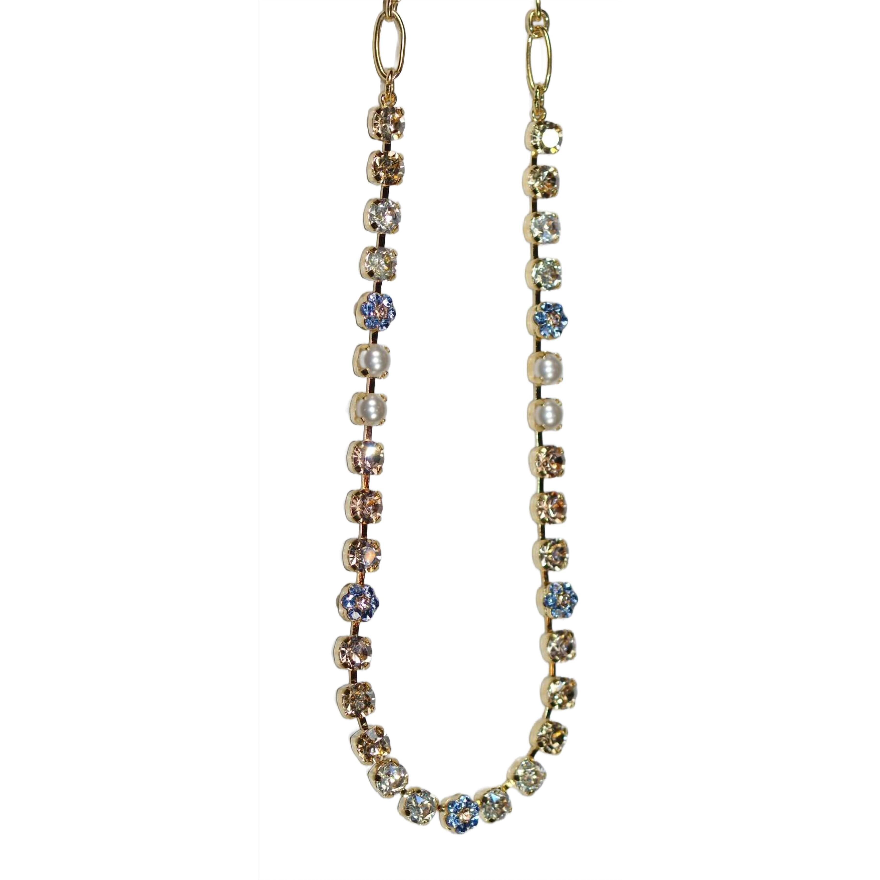New Mariana Women's Sand Bar Necklace In Pearl, Blue, Amber